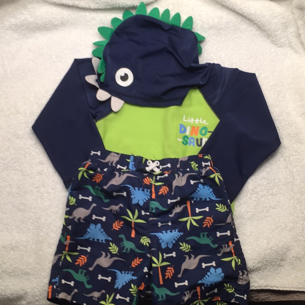 Funny dinosaur swim set for toddler boy